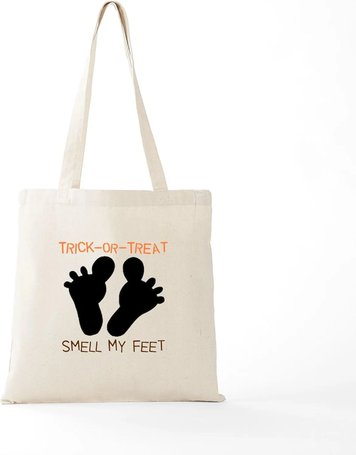CafePress Smell My Feet Halloween Tote Bag Natural Canvas Tote Bag, Reusable Shopping Bag