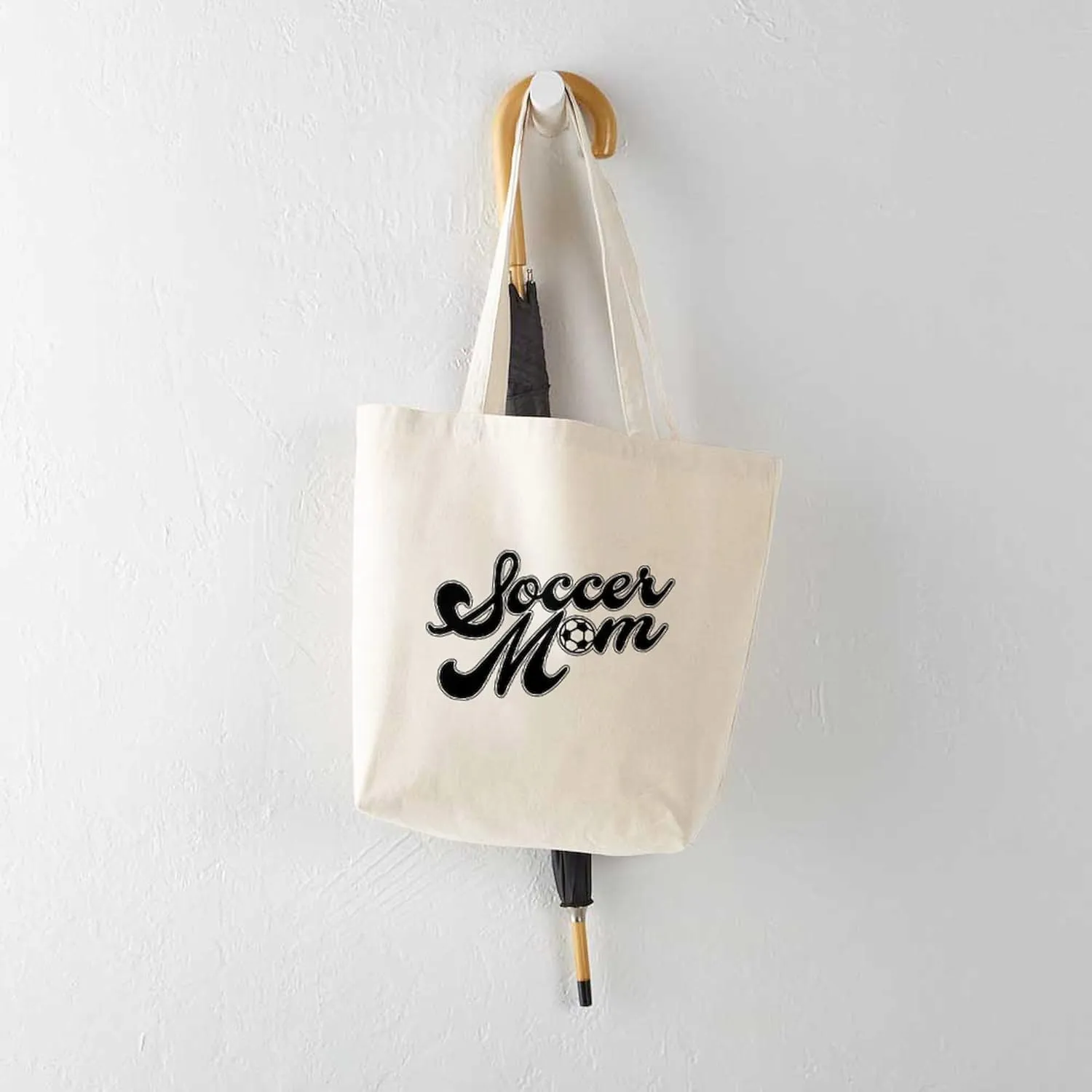 CafePress Soccer Mom Tote Bag Natural Canvas Tote Bag, Reusable Shopping Bag