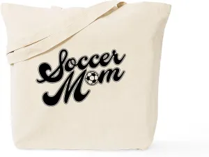 CafePress Soccer Mom Tote Bag Natural Canvas Tote Bag, Reusable Shopping Bag