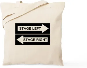 CafePress Stage Left Natural Canvas Tote Bag, Reusable Shopping Bag