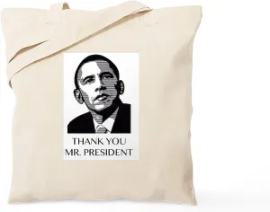 CafePress Thank You Mr. President Tote Bag Natural Canvas Tote Bag, Reusable Shopping Bag
