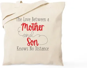 CafePress The Love Between A Mother And Son Tote Bag Natural Canvas Tote Bag, Reusable Shopping Bag