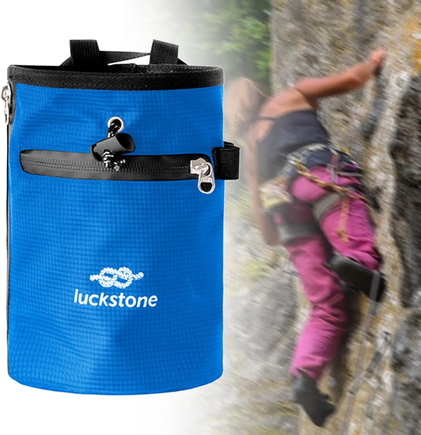 Chalk Bag Storage Pouch Drawstring Closure Practical Chalk Carrier Bag Waist Belt for Pole Dancing Weightlifting Gym Sports