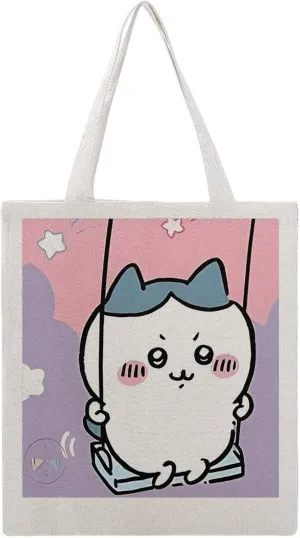 Chiikawa Hachiware Merch Canvas Tote Bag Kawaii Reusable Grocery Bags Shopping Travel Bag Style 38x41cm