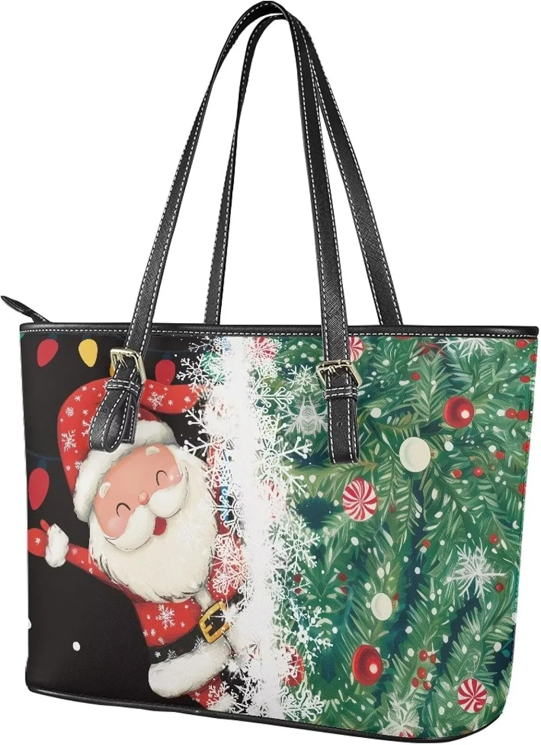 Christmas Tote Handbag for Women Functional Tote Laptop Bag for College Fashion Travel Bag Shoulder Bag