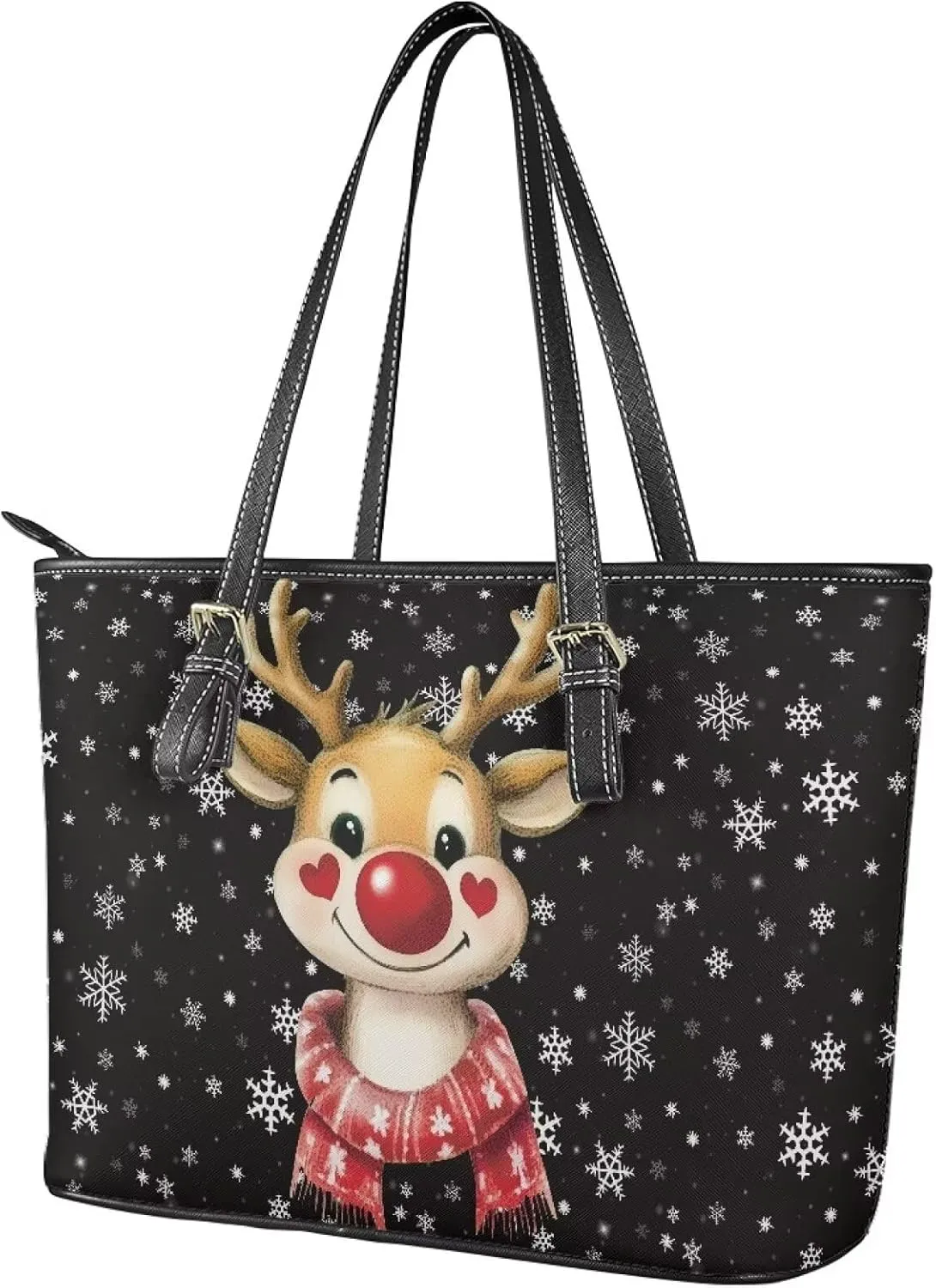 Christmas Tote Handbag for Women Functional Tote Laptop Bag for College Fashion Travel Bag Shoulder Bag