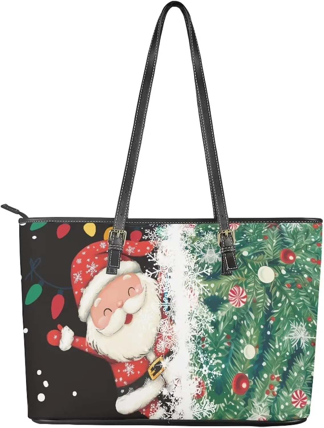 Christmas Tote Handbag for Women Functional Tote Laptop Bag for College Fashion Travel Bag Shoulder Bag