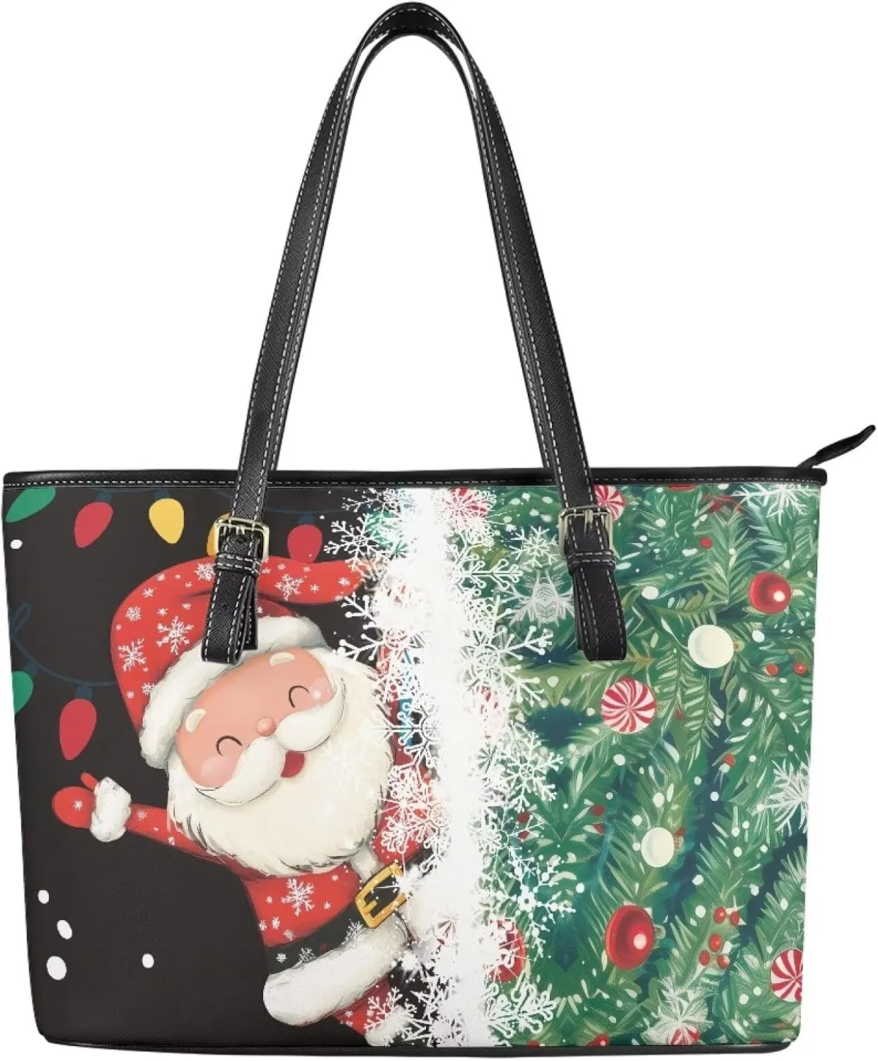 Christmas Tote Handbag for Women Functional Tote Laptop Bag for College Fashion Travel Bag Shoulder Bag