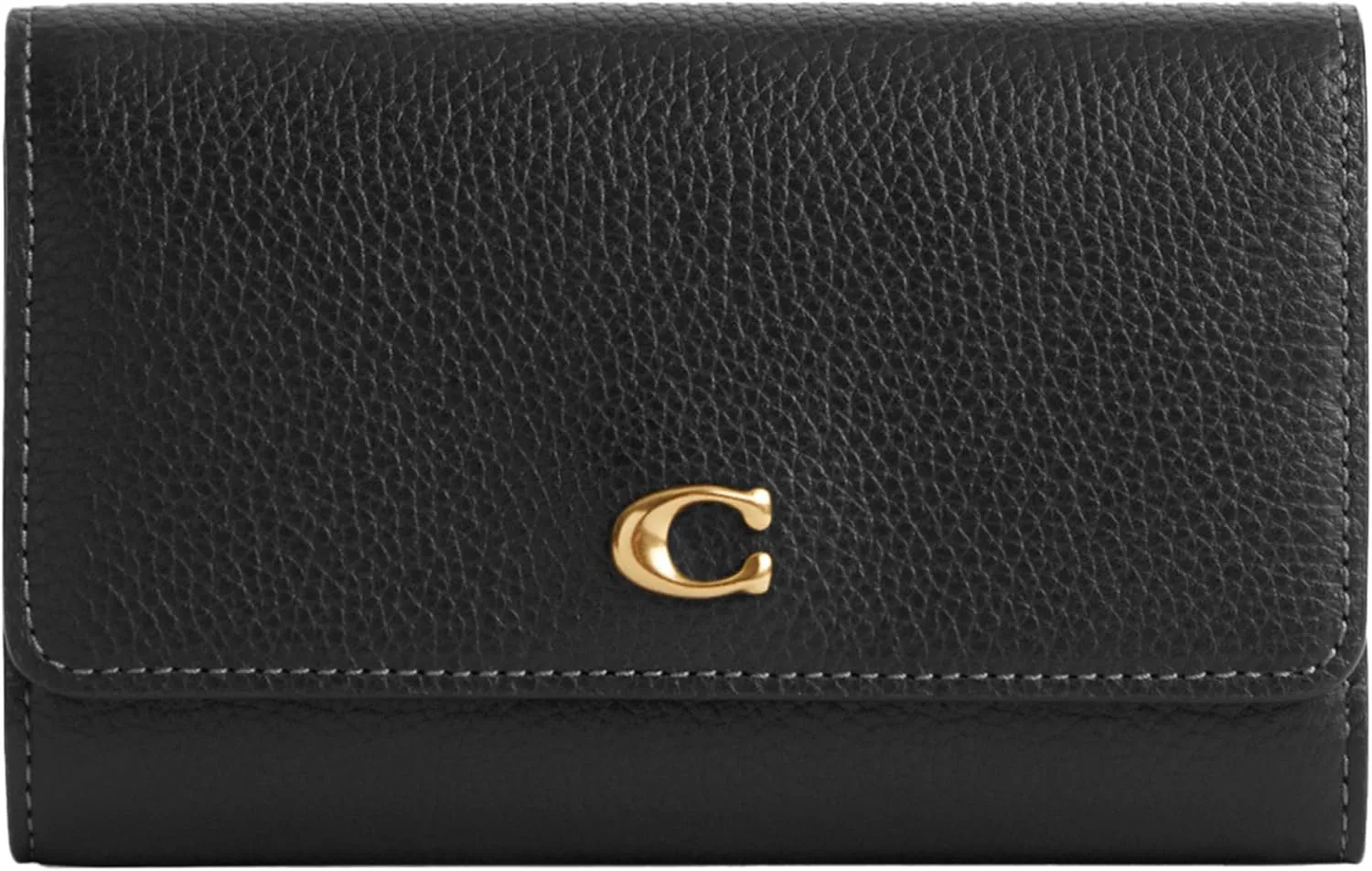 Coach Polished Pebble Leather Essential Medium Flap Wallet