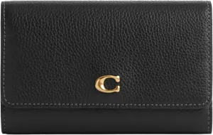 Coach Polished Pebble Leather Essential Medium Flap Wallet