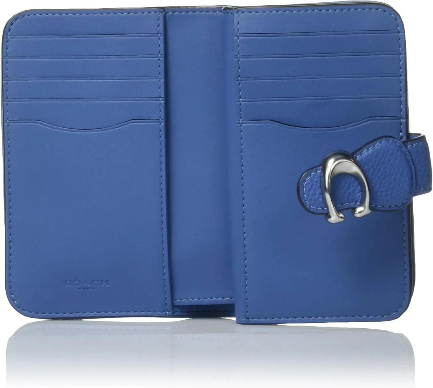 Coach Women's Polished Pebble Leather Tabby Medium Wallet, Sky Blue, One Size