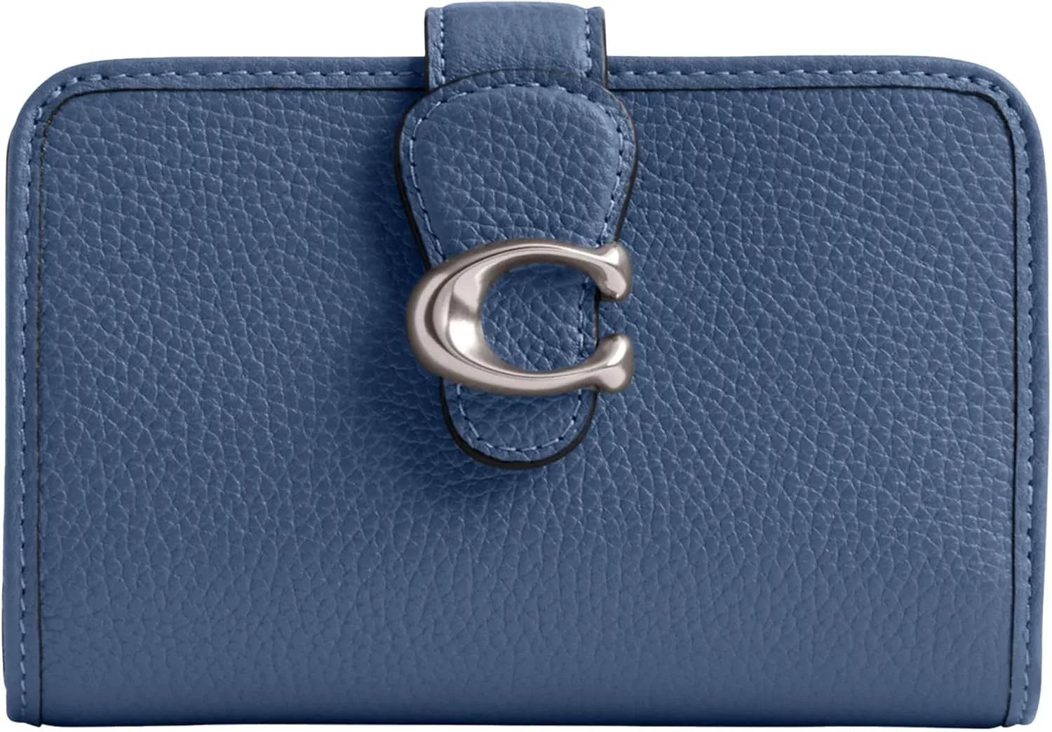 Coach Women's Polished Pebble Leather Tabby Medium Wallet, Sky Blue, One Size