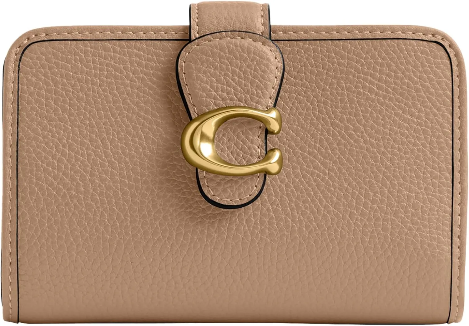 Coach Women's Polished Pebble Leather Tabby Medium Wallet, Taupe, One Size