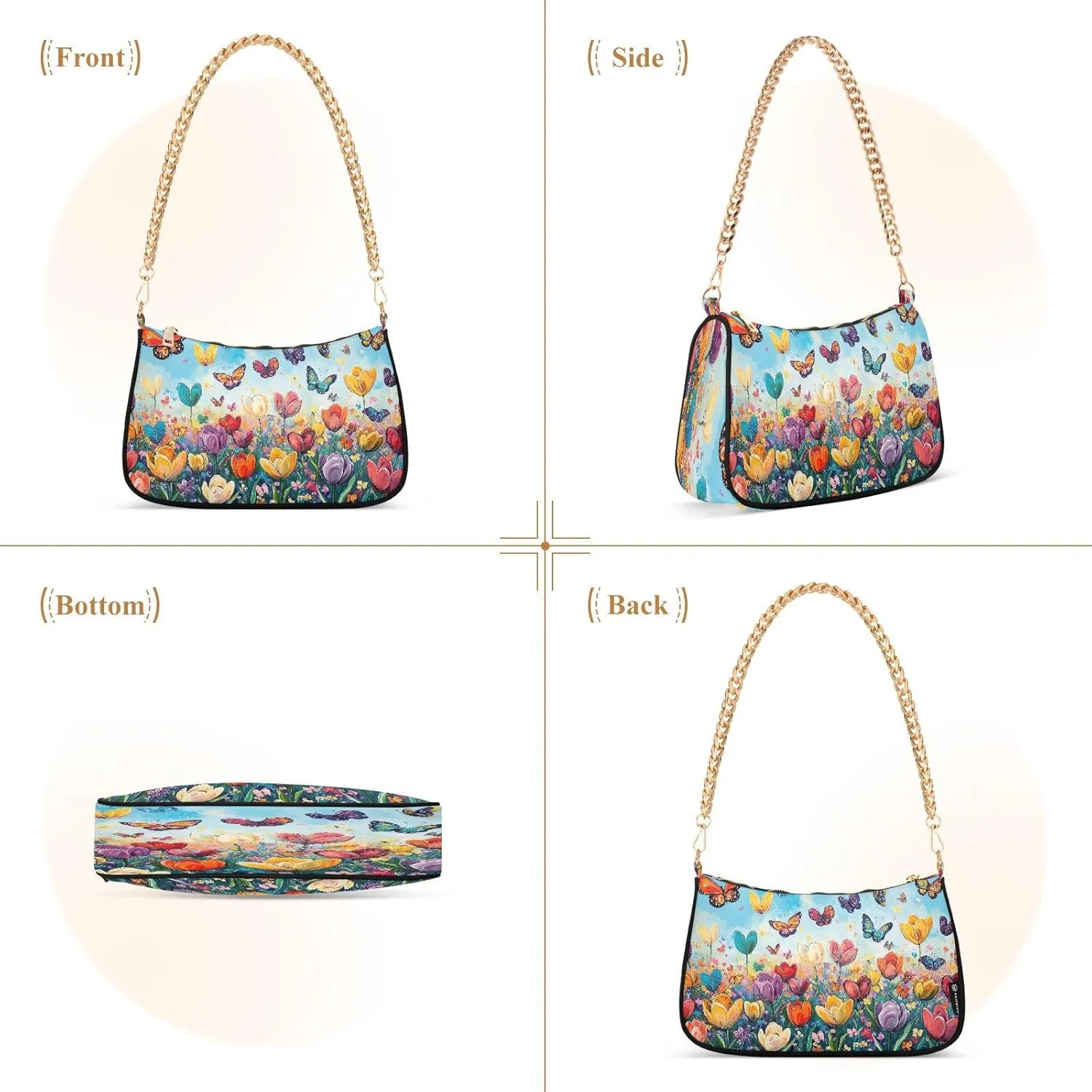 Colorful Flowers Blooming Hand Bags for Women, Crossbody Travel Bags for Women