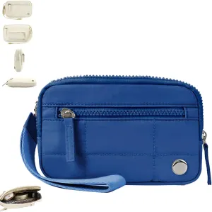 Convely Essential Wristlet,Wristlet Wallets,Compact and Practical Nylon Quilted Wallet,3Zipper Pockets