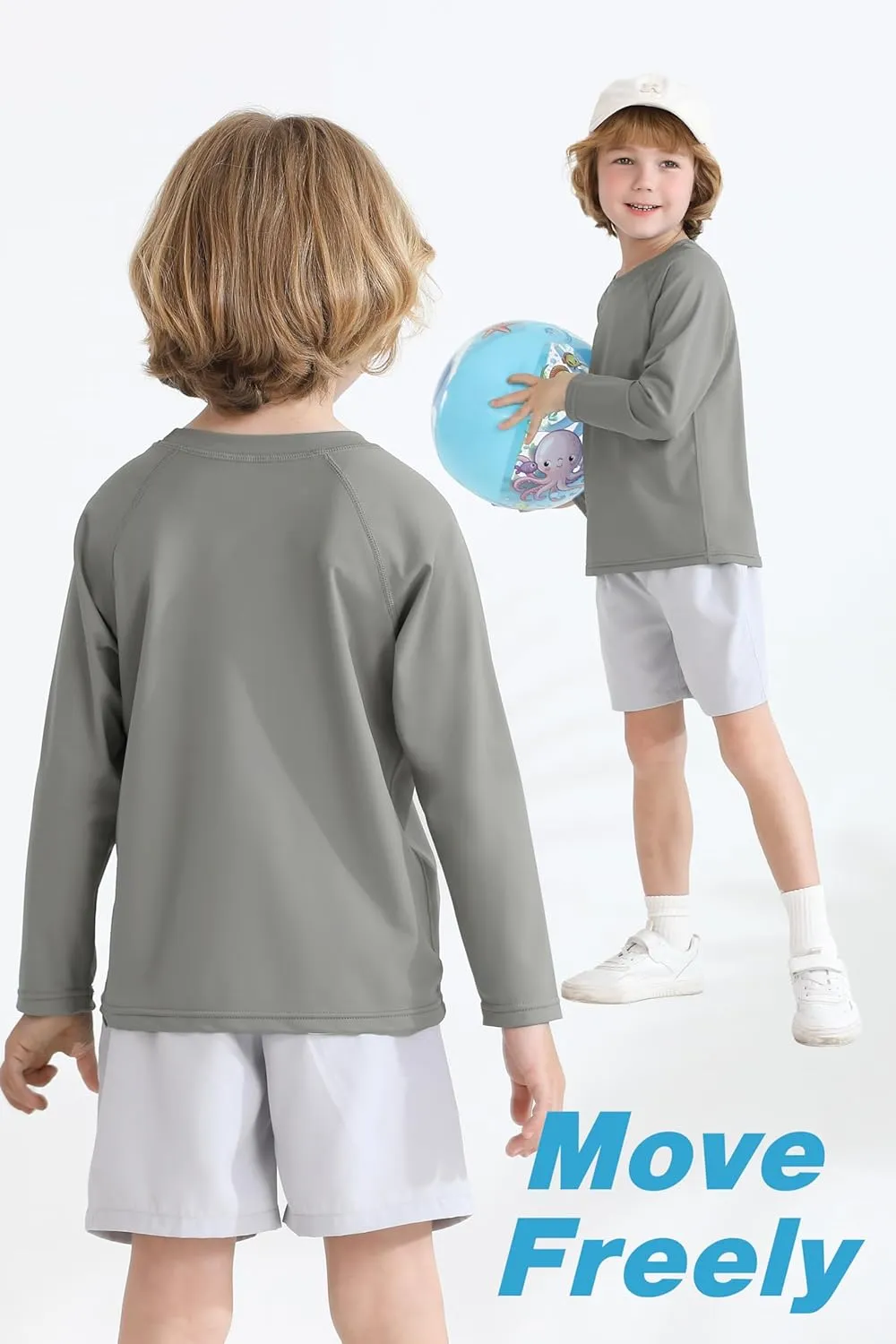 Cooraby 3 Pack Boys Swim Shirt UPF 50  Long-Sleeve Neon Rashguards Sun Protective Quick Dry Outdoor Shirt