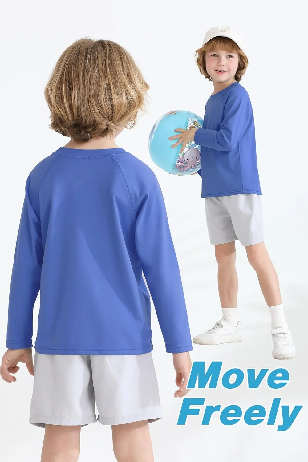 Cooraby 3 Pack Boys Swim Shirt UPF 50  Long-Sleeve Neon Rashguards Sun Protective Quick Dry Outdoor Shirt