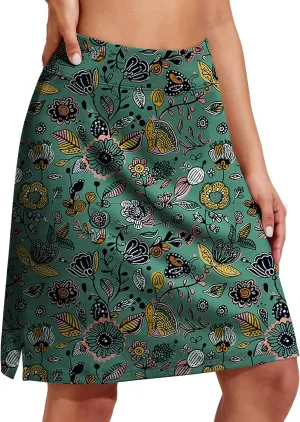 COOrun Women's 20" Knee Length Skorts Skirts Athletic Tennis Skorts Long Golf Skirt with Pockets Modest Skirts