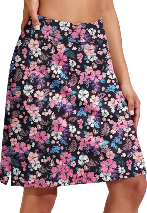 COOrun Women's 20" Knee Length Skorts Skirts Athletic Tennis Skorts Long Golf Skirt with Pockets Modest Skirts