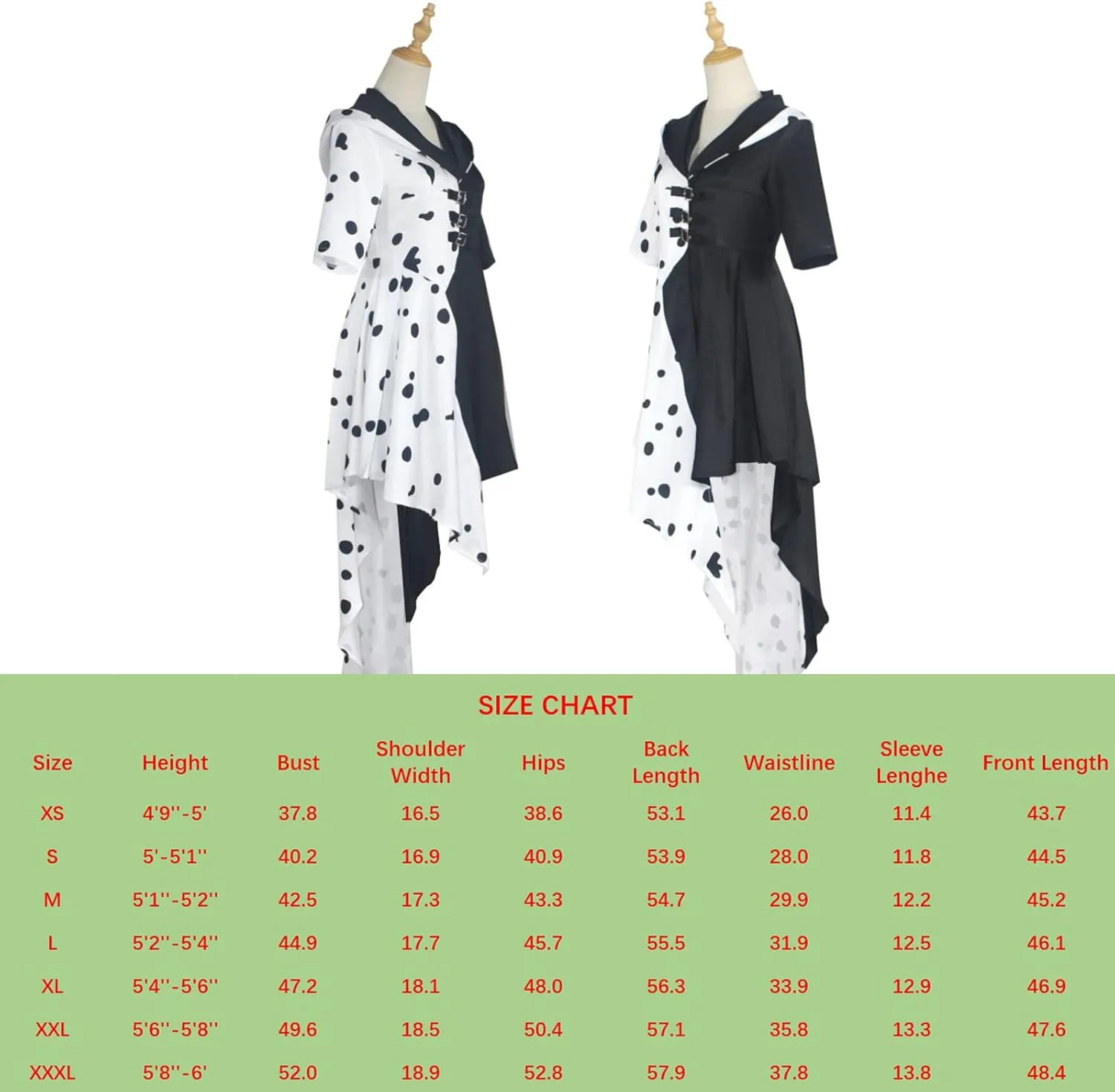 Costume Kids Black White Dress Cosplay Cloak Skirt Outfit Dalmatian Halloween Dress Girl