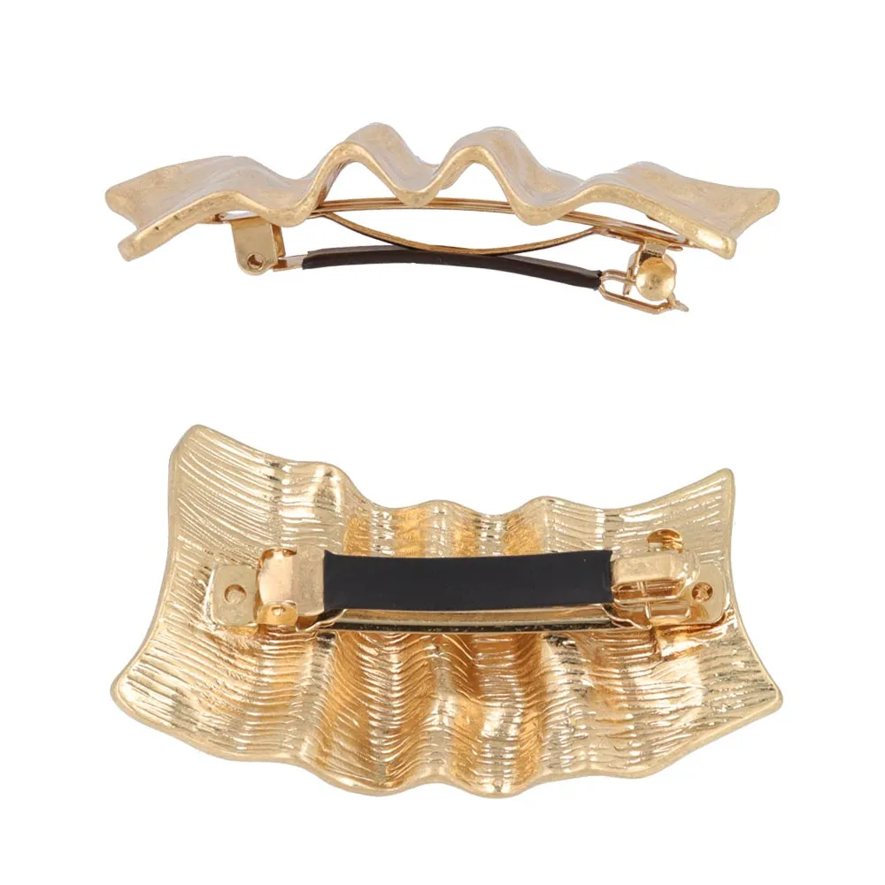 Crushed Metal Hair Barrette
