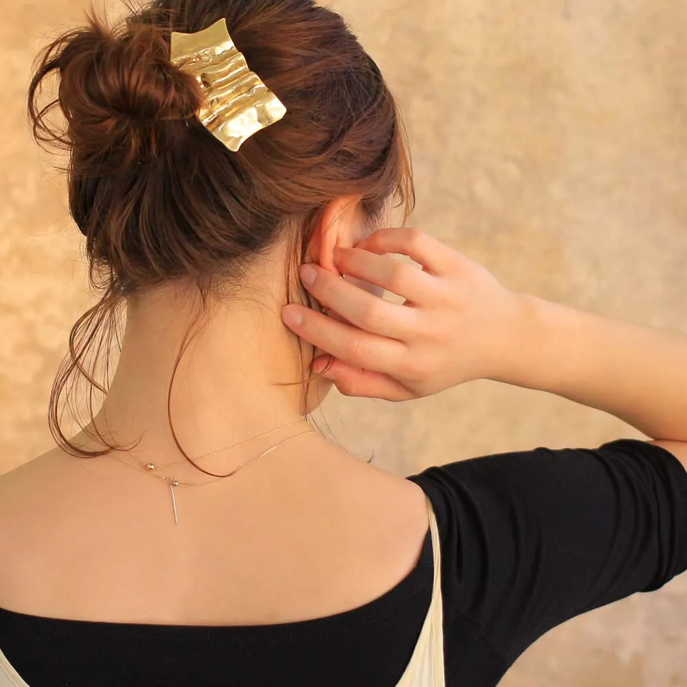 Crushed Metal Hair Barrette