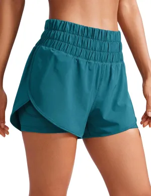 CRZ YOGA High Waisted Running Shorts for Women 3" - Split Breathable for Athletic Tennis Gym Workout with Pockets
