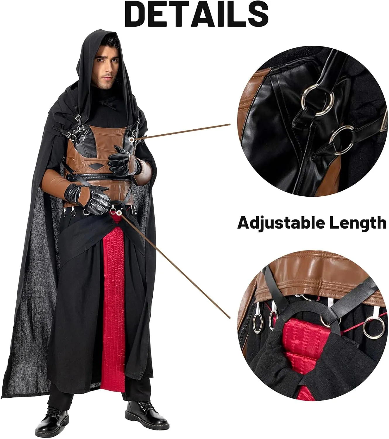 Darth Revan Costume Adult Men Hooded Robe Dress Force Knight Cosplay Outfits Belt Gloves Accessories