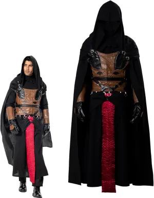 Darth Revan Costume Adult Men Hooded Robe Dress Force Knight Cosplay Outfits Belt Gloves Accessories