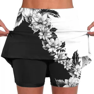 DDAPJ pyju Womens Summer Tennis Skirts with Shorts 2025 Fashion Floral Print High Waist Athletic Skort Beach Vacation Outfits