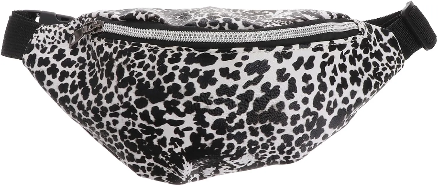 Djustable Belt Bag Women's Fashionable Leopard Saddle Bag Dual Zipper Fanny Pack Compact and Practical