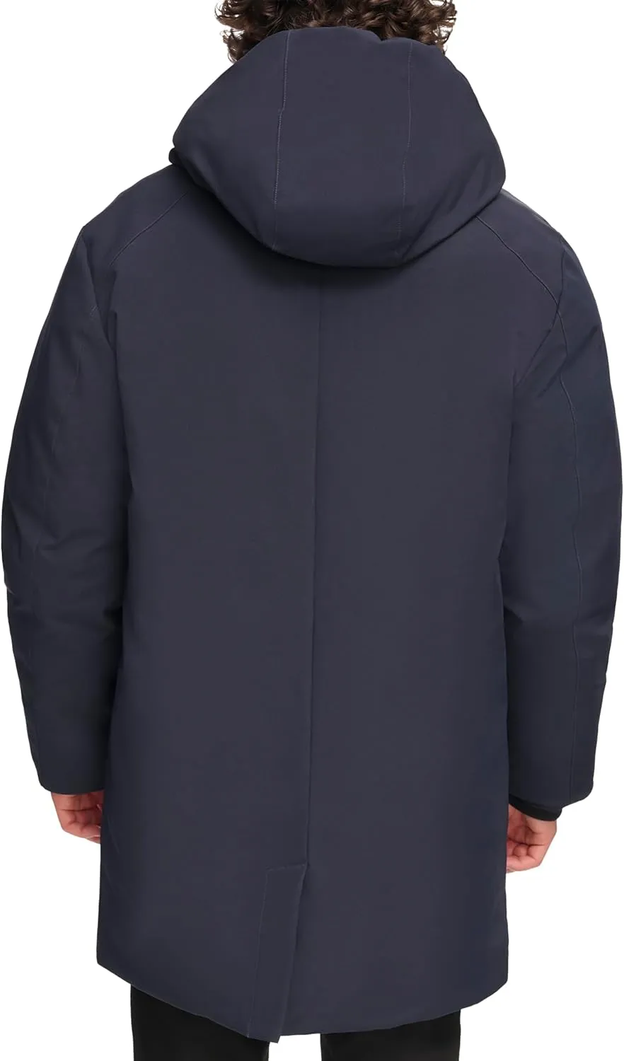 DKNY Men's Water Resistant Hooded Logo Parka Jacket