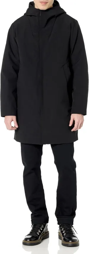 DKNY Men's Water Resistant Hooded Logo Parka Jacket