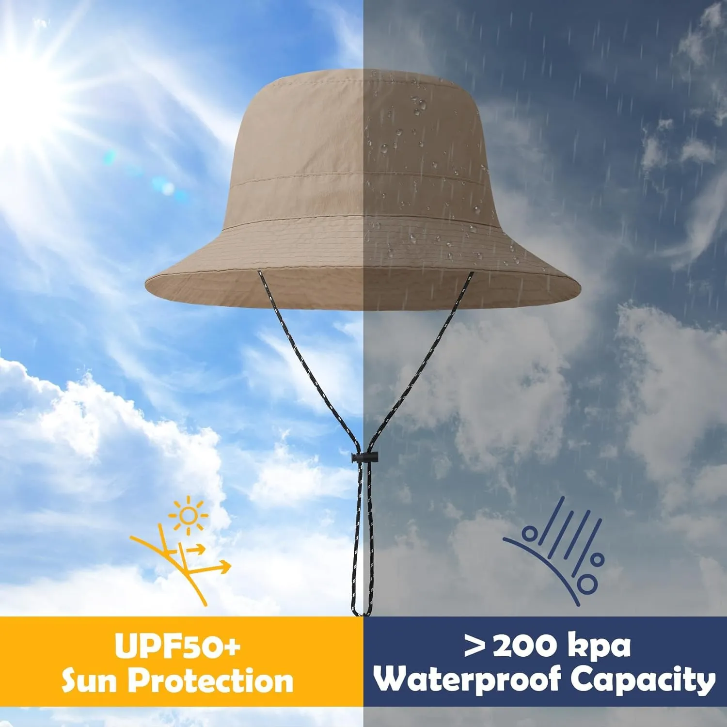 Durio Bucket Hats for Men Waterproof Sun Hat Packable Summer Hats for Men Beach Hat for Outdoor Travel