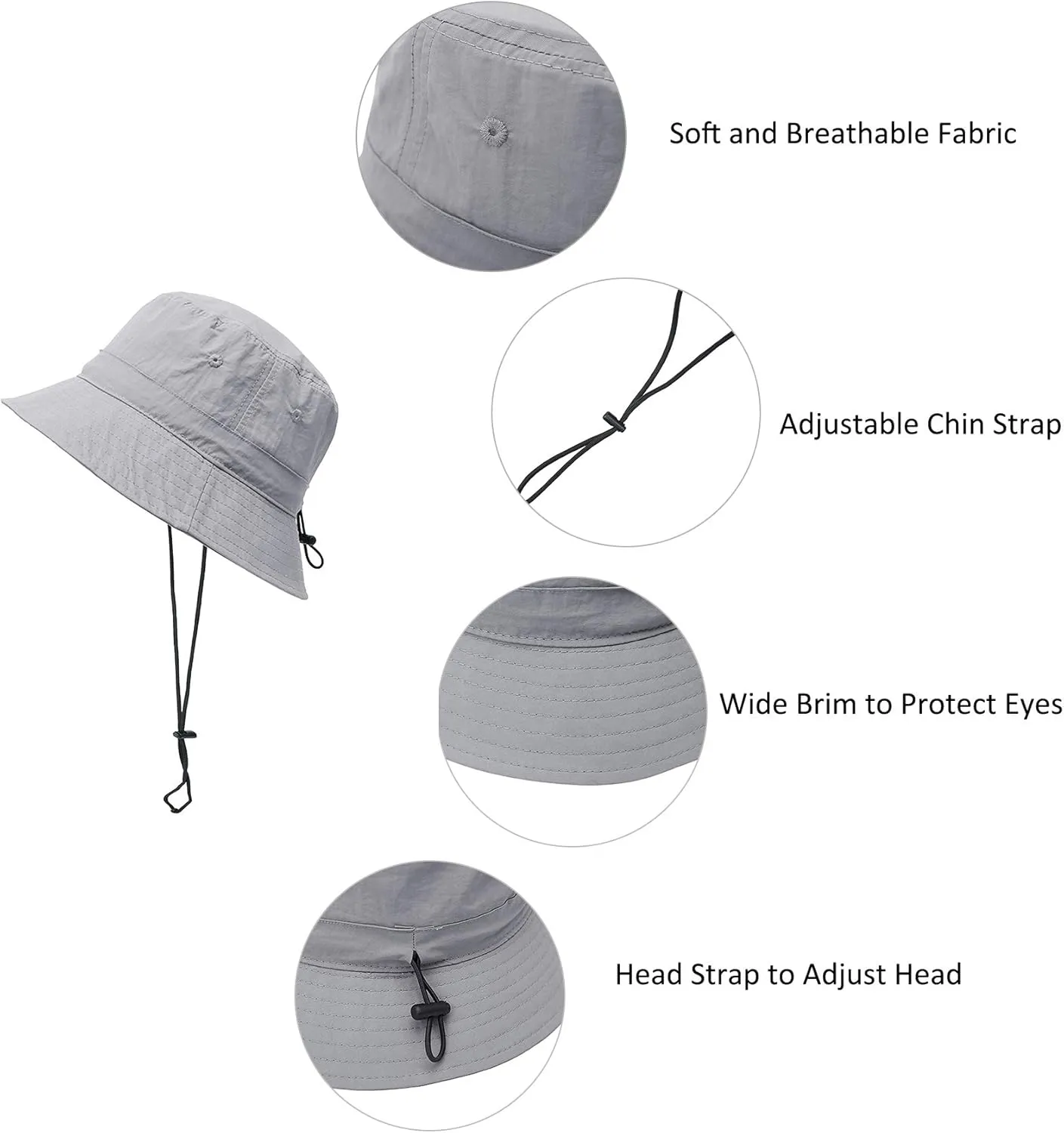 Durio Bucket Hats for Men Waterproof Sun Hat Packable Summer Hats for Men Beach Hat for Outdoor Travel