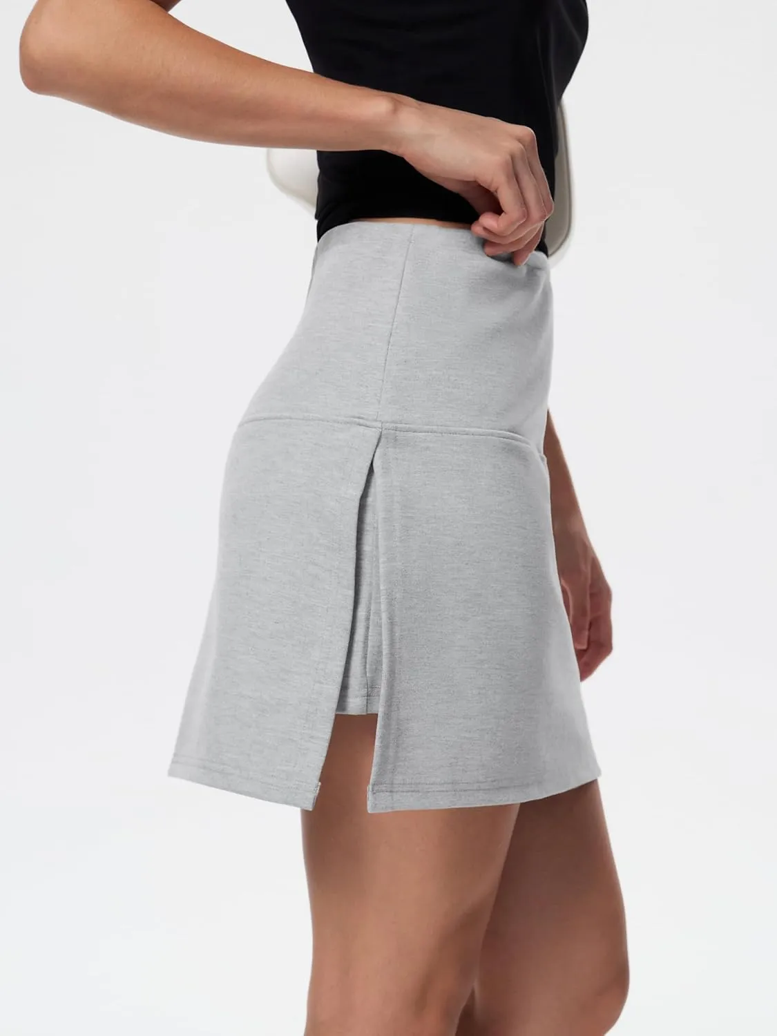 EMMIOL Skorts Skirts for Women Sexy Mid Waist Side Slit Mini Dress 2025 Trendy Chic Summer Clothes Bodycon Skirt