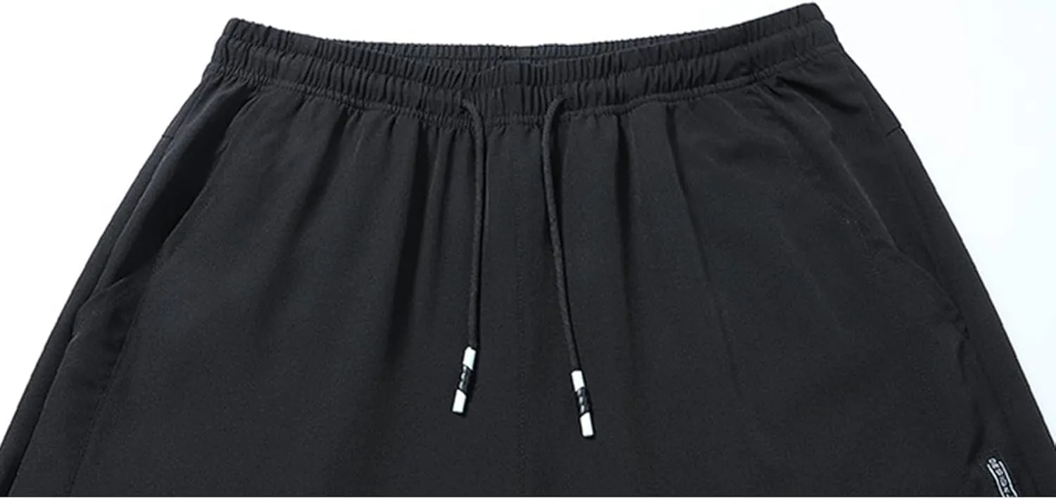 evzosrz Men's Quick Dry Beeswan Pants Lightweight Breathable Joggers Athletic Pants Drawstring Elastic Waist Jogger Trousers