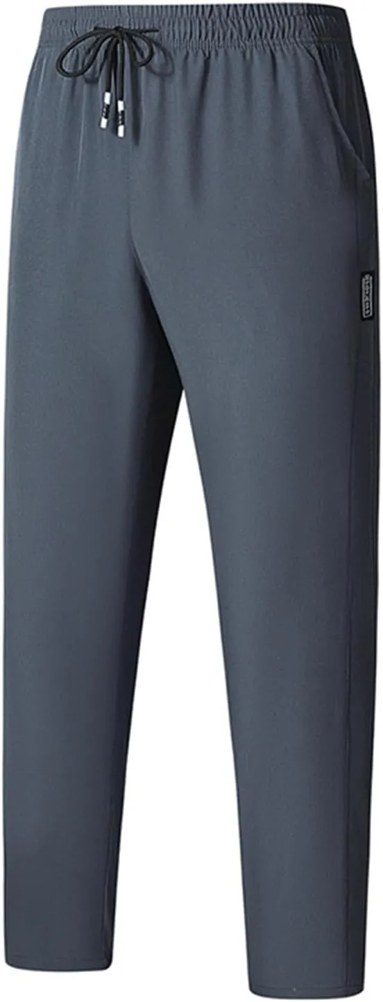 evzosrz Men's Quick Dry Beeswan Pants Lightweight Breathable Joggers Athletic Pants Drawstring Elastic Waist Jogger Trousers