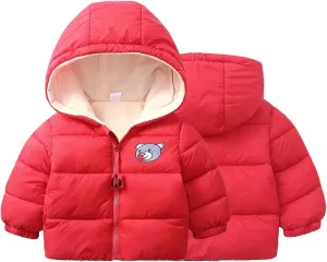 Fall Jacket for Kids Winter Warm Thick Cotton Long Sleeve Bear Hooded Padded Clothes Coat Jacket Girls Puffers