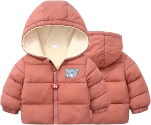Fall Jacket for Kids Winter Warm Thick Cotton Long Sleeve Bear Hooded Padded Clothes Coat Jacket Girls Puffers