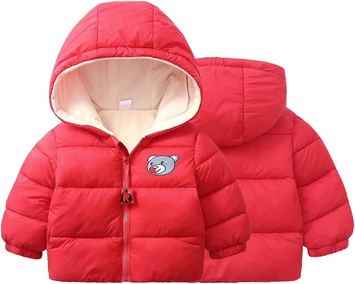 Fall Jacket for Kids Winter Warm Thick Cotton Long Sleeve Bear Hooded Padded Clothes Coat Jacket Girls Puffers