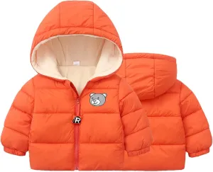 Fall Jacket for Kids Winter Warm Thick Cotton Long Sleeve Bear Hooded Padded Clothes Coat Jacket Girls Puffers