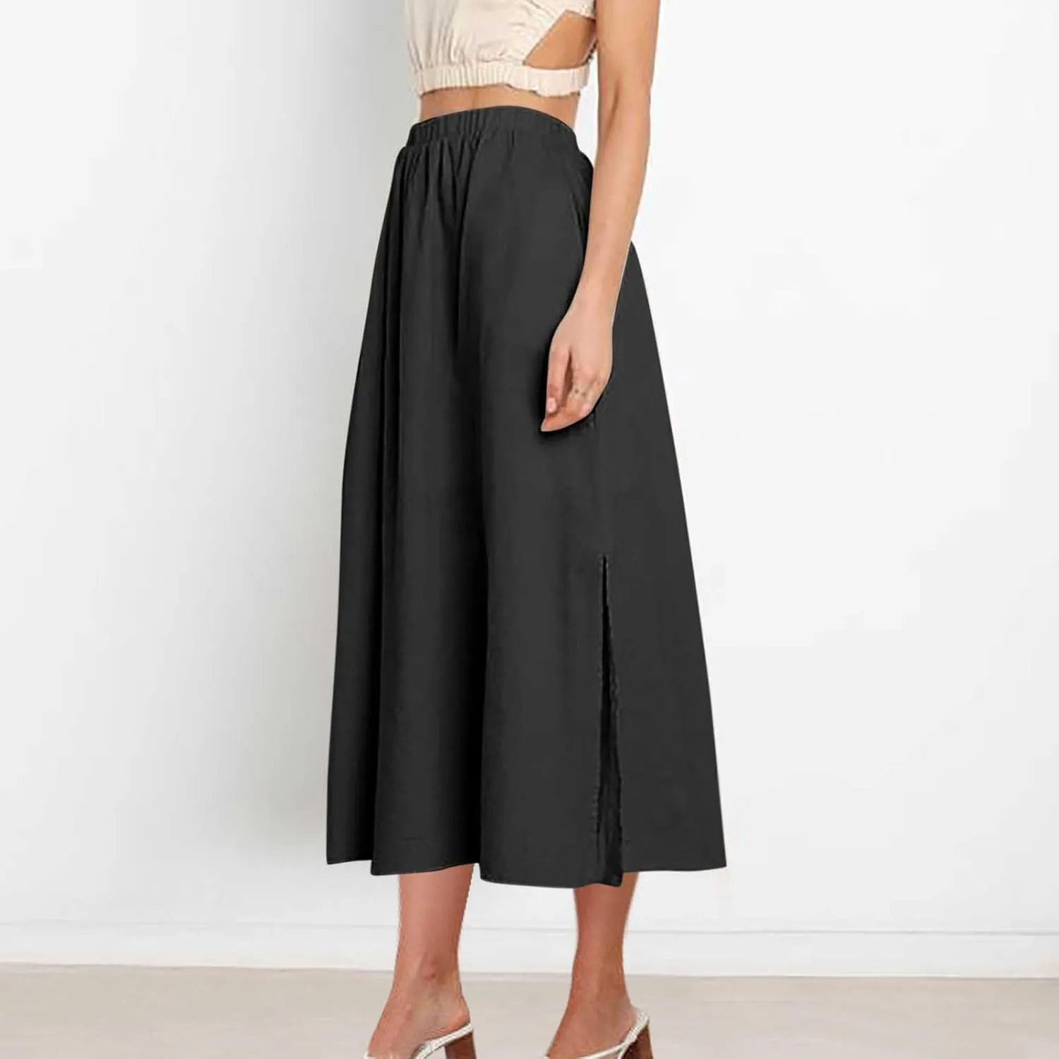 Floral Print Loose Fit Skirt for Women Maxi Long Midi Knee High Modest High Cut Skirt Women 2025 Trendy Y2K