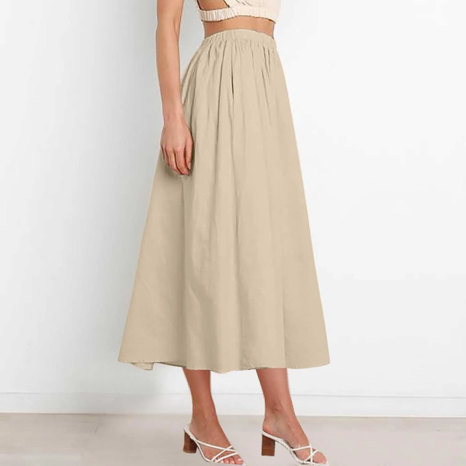 Floral Print Loose Fit Skirt for Women Maxi Long Midi Knee High Modest High Cut Skirt Women 2025 Trendy Y2K
