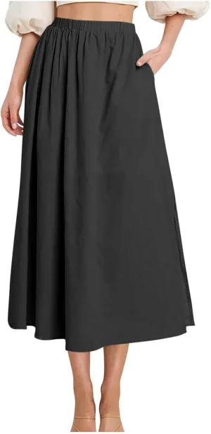 Floral Print Loose Fit Skirt for Women Maxi Long Midi Knee High Modest High Cut Skirt Women 2025 Trendy Y2K