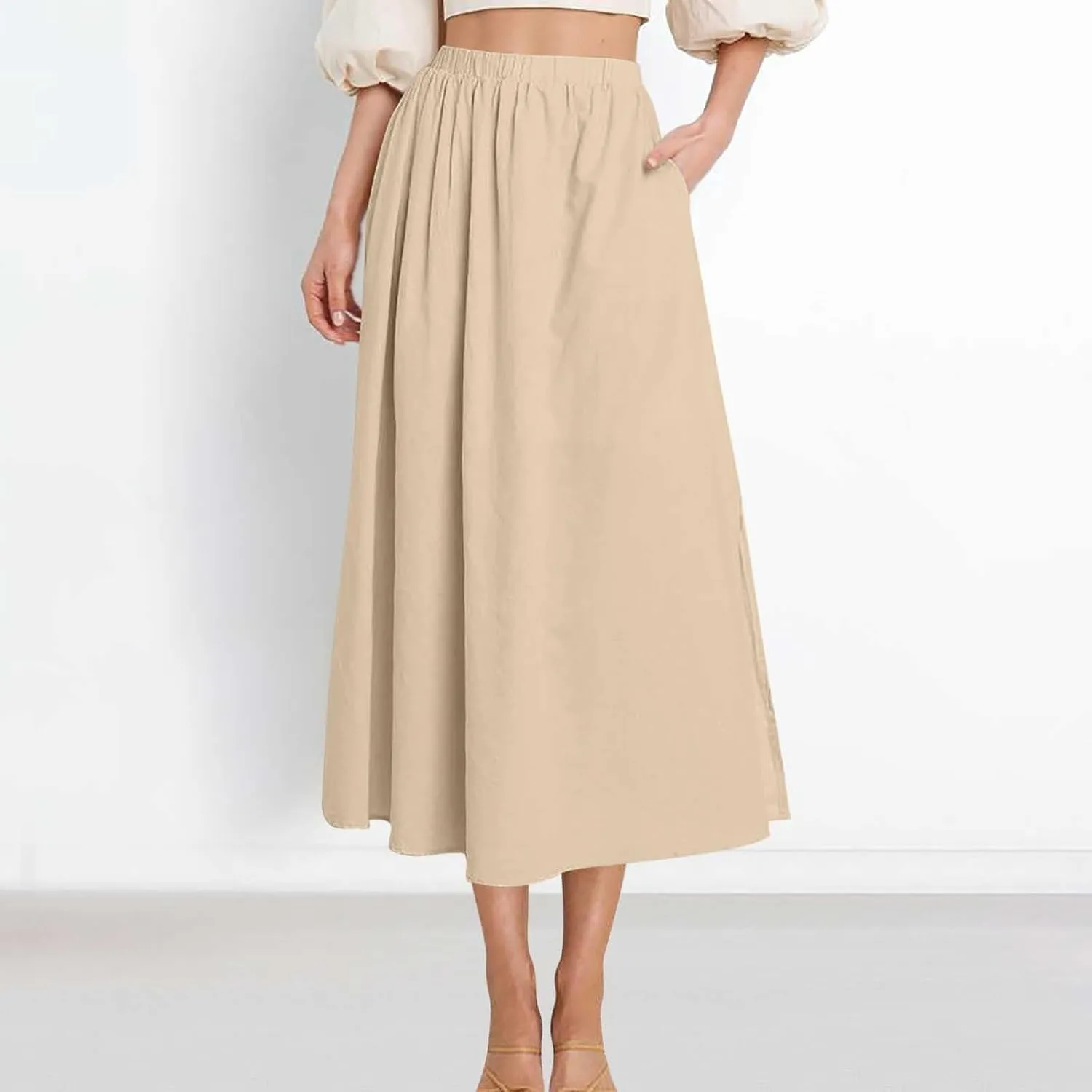 Floral Print Loose Fit Skirt for Women Maxi Long Midi Knee High Modest High Cut Skirt Women 2025 Trendy Y2K