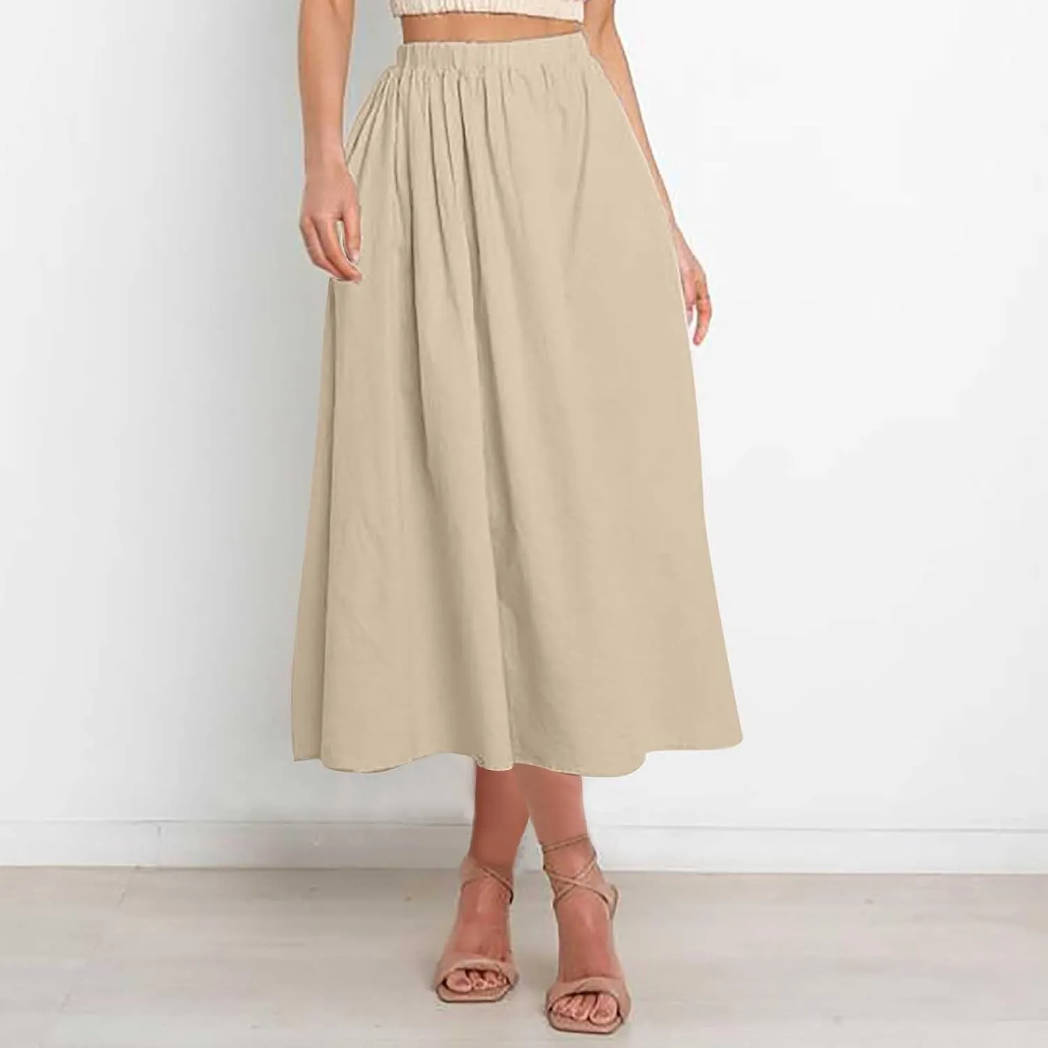 Floral Print Loose Fit Skirt for Women Maxi Long Midi Knee High Modest High Cut Skirt Women 2025 Trendy Y2K