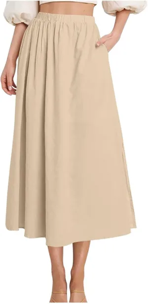 Floral Print Loose Fit Skirt for Women Maxi Long Midi Knee High Modest High Cut Skirt Women 2025 Trendy Y2K