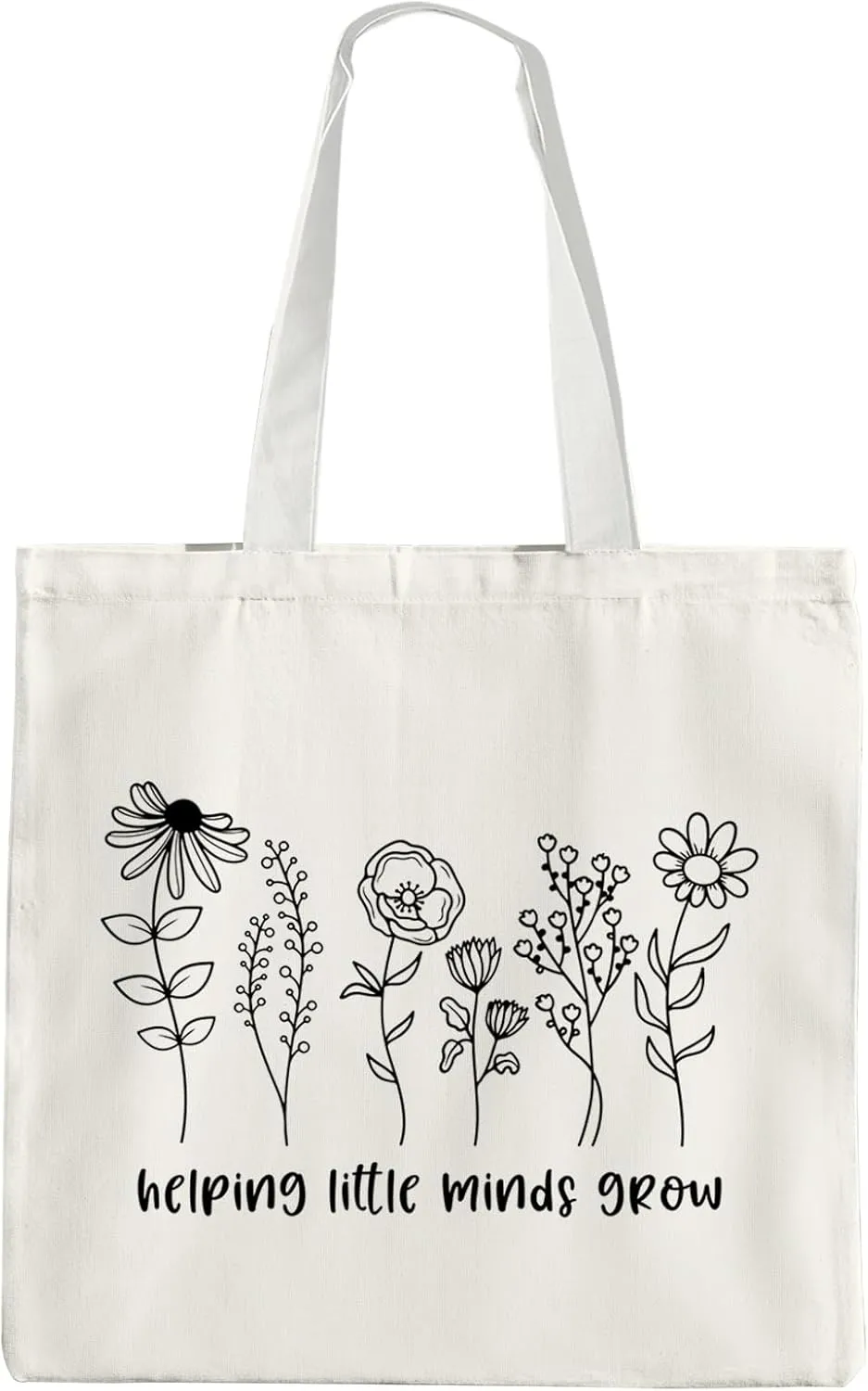 Floral Teachers Canvas Tote Bag, Teacher Appreciation Gifts, Floral Teachers Shoulder Bag, Shoulder Bag for Women, Teacher Gifts from Students