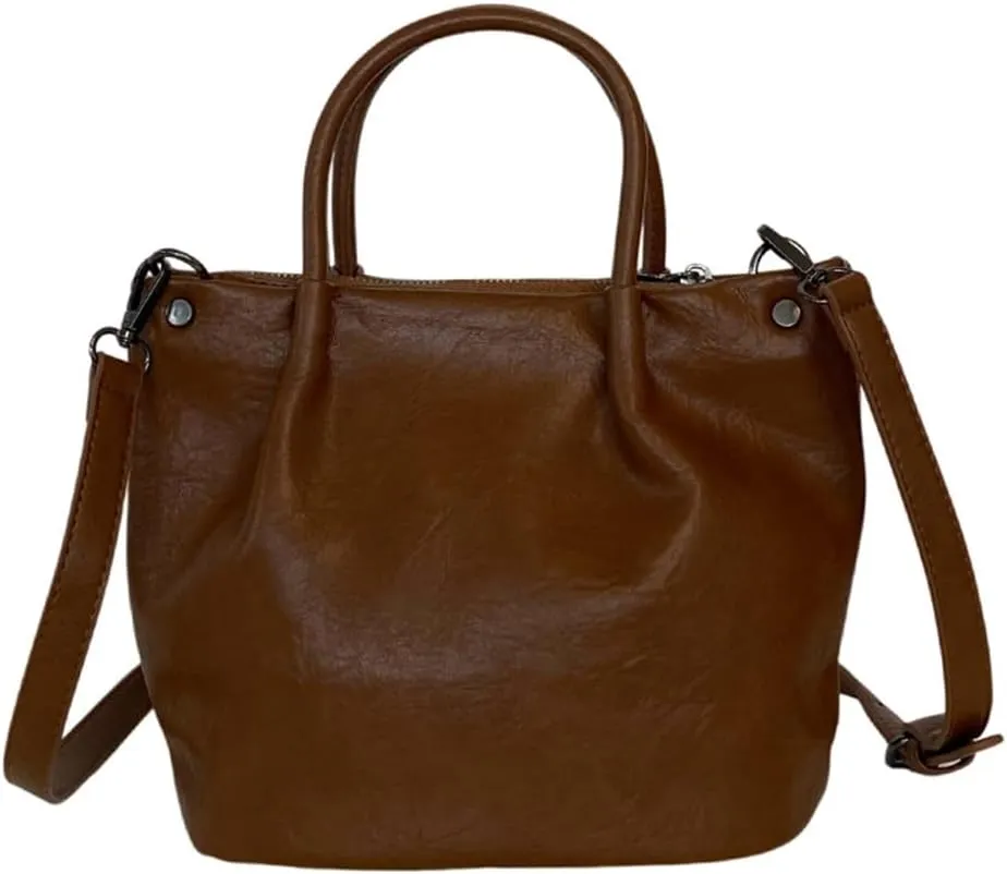 Functional PU Crossbody Bag Delicate Bucket Bags Casual Satchel Shoulder Handbag Great for Party Shopping and Work